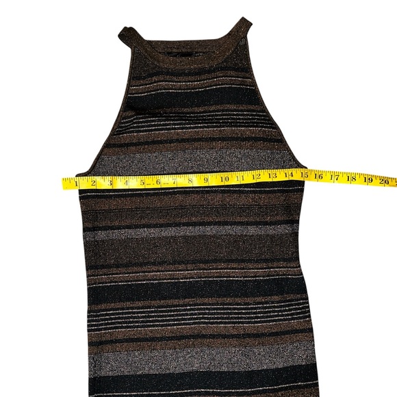 House of Harlow 1960 Black and Brown Striped Midi Dress - Picture 4 of 5